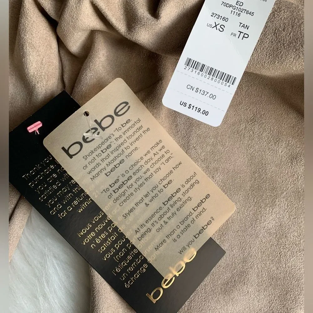 NWT! Bebe Erin Faux Suede Dress - Picture 4 of 10